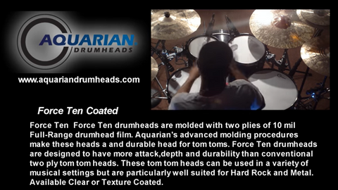 Aquarian TCFOR Force Ten Textured Coated 2ply 10+10mil Drum Head