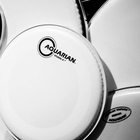 Aquarian TCSX Studio X Texture Coated 1ply 10Mil with Ring Sticker Drum Head
