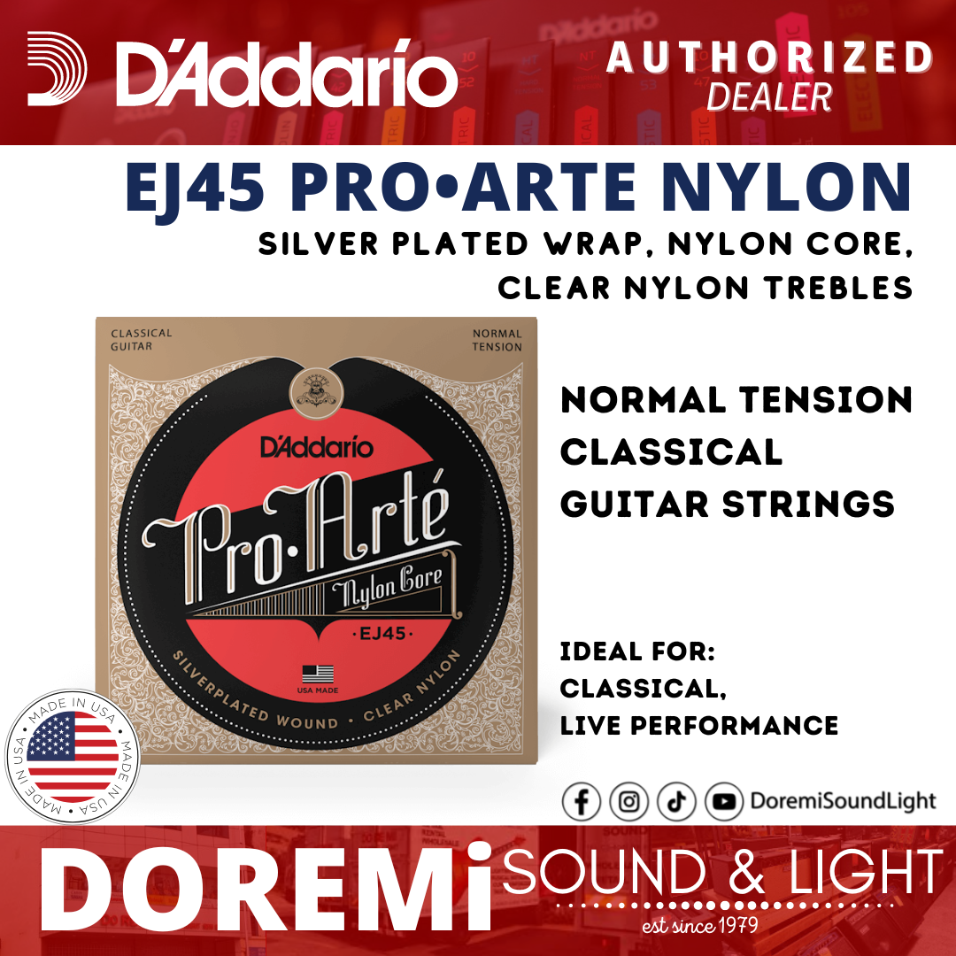 D'Addario EJ45 ProArt Nylon Classical Strings, Normal Tension DOREMi