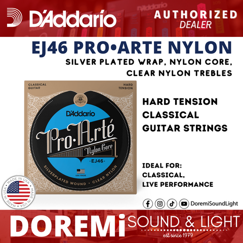 D'Addario EJ46 Pro-Art Nylon Classical Strings, Hard Tension