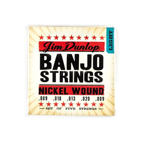 Jim Dunlop DJN0920 Nickel Plated Steel Medium Banjo 5-String Set, .009-.020 Gauge
