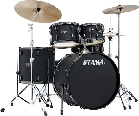 Tama IE52H6WBN-BOB Imperialstar 5-piece Drum Set Black Nickel Shell with Hardware Kit - 22" Kick - Blacked Out Black