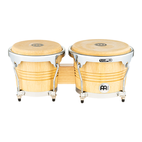Meinl Percussion WB200NT-CH WB200 Wood Bongo, Natural, Chrome plated hardware