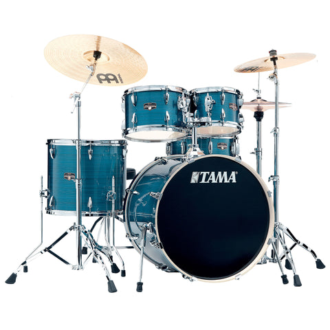 Tama IP52H6W-HLB Imperialstar 5-piece Drum Set with Hardware Kit - 22" Kick - Hairline Blue