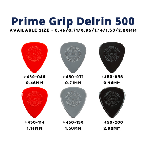 Jim Dunlop 450R Prime Grip Delrin 500 Guitar Pick, 1pc