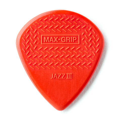 Jim Dunlop 471R Max Grip Nylon Jazz III Guitar Pick, 1pc