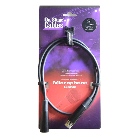 On-Stage MC12-3 Mic Cable 3ft XLR-XLR