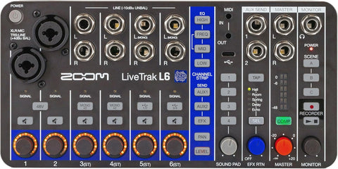 Zoom L6 Livetrak Portable 6CH 10 Track Digital Mixer