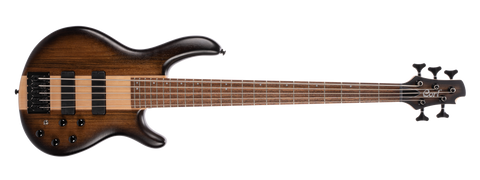Cort C5 Plus OVMH Electric Bass Guitar with Gig Bag, Antique Brown Burst ( C5PLUSOVMH/ABB )