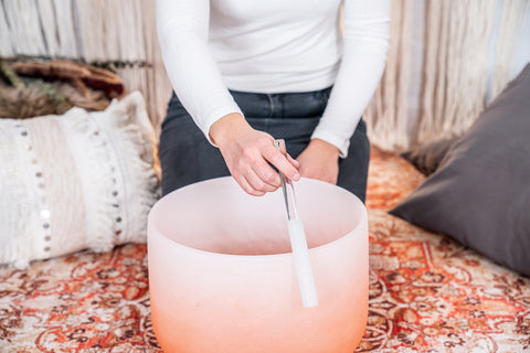 Meinl Sonic Energy CSBC13D 13" Crystal Singing Bowl Color-frosted, Note D4, Sacral Chakra