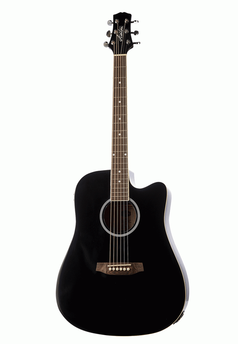 Ashton D20CEQ BK Dreadnought Acoustic-Electric Guitar Black
