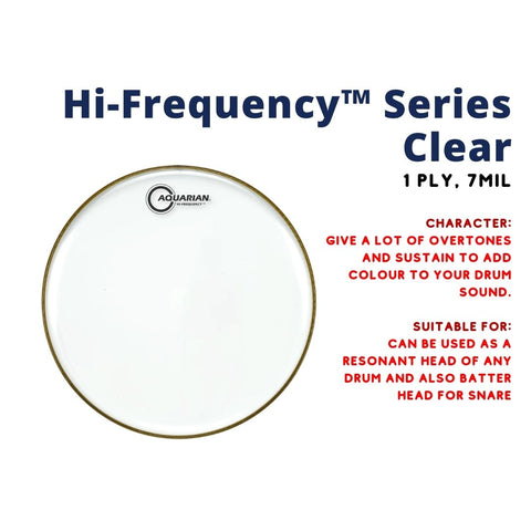 Aquarian HF Hi Frequency Clear 1ply 7mil Drum Head
