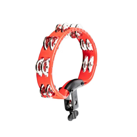 Meinl Percussion HTMT2R Headliner Series Mountable ABS Tambourine, Dual row, Red, Stainless steel jingles