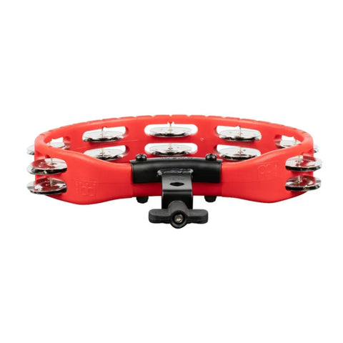 Meinl Percussion HTMT2R Headliner Series Mountable ABS Tambourine, Dual row, Red, Stainless steel jingles