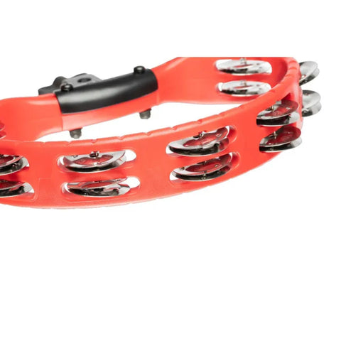 Meinl Percussion HTMT2R Headliner Series Mountable ABS Tambourine, Dual row, Red, Stainless steel jingles