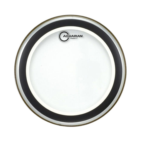 Aquarian SX Studio X Clear 1ply 10mil with Ring Sticker Drum Head