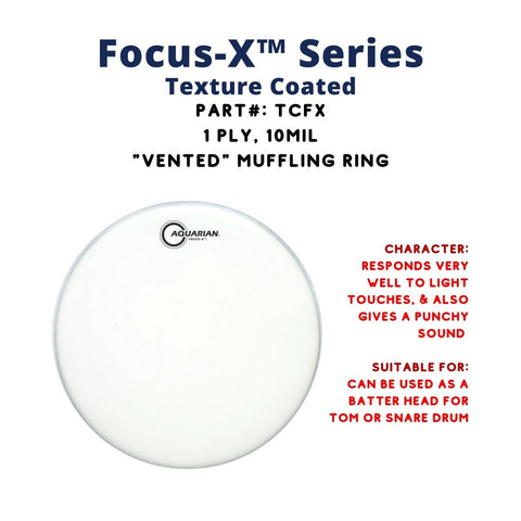 Aquarian TCFX Focus-X Texture Coated 1ply 10mil Drum Head