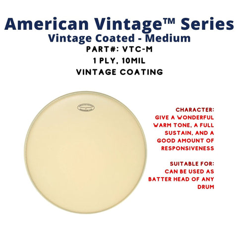 Aquarian VTC-T American Vintage Thin 1ply 7mil Snare Drum Head