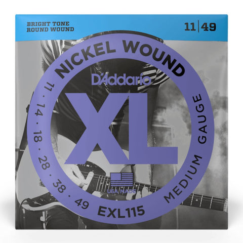 D'ADDARIO EXL115 11-49 NICKEL WOUND ELECTRIC STRING