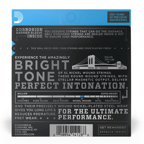 D'ADDARIO EXL115 11-49 NICKEL WOUND ELECTRIC STRING