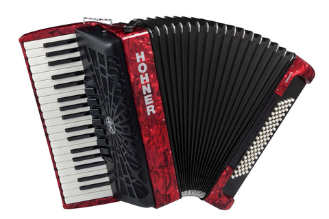 Hohner Bravo III 37 Key Accordion with 80 Bass Buttons - Red
