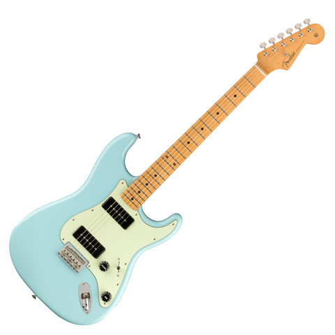 Fender Noventa Stratocaster Electric Guitar with bag, Maple FB, Daphne Blue #0140922304
