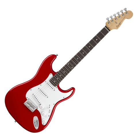 Squier MM Stratocaster Hardtail Electric Guitar, Laurel FB, Red #0370910558