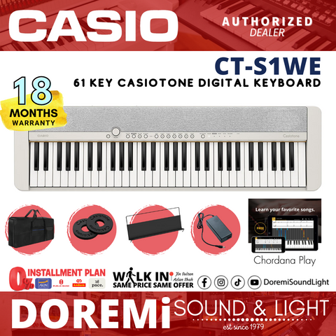 Casio Casiotone CT-S1WE 61 Key Digital Keyboard (CTS1 White)
