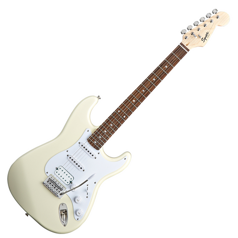 Squier Bullet Tremolo Stratocaster HSS Electric Guitar, Laurel FB, Arctic White #0370005580 ***