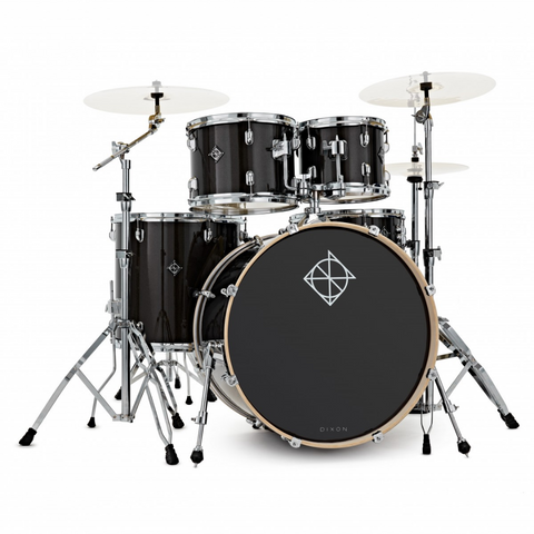 Dixon Spark SP522A MBK Drum Set Complete Standard 5 Piece Drum Kit Poplar Shell 22" Kick - Misty Black