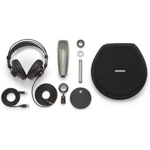 Samson C01U Pro Podcasting Pack Podcasting Pack with Microphone, Headphones, Carry Case & ETC
