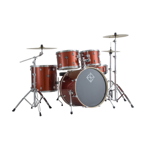 Dixon Spark SP522A WR Drum Set Complete Standard 5 Piece Drum Kit Poplar Shell 22" Kick - Wine Red