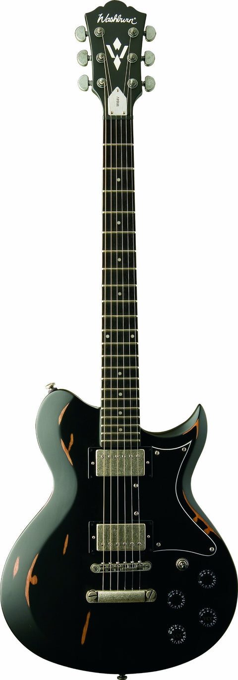 Washburn WI64VBK Idol Vintage Series Electric Guitar, Black