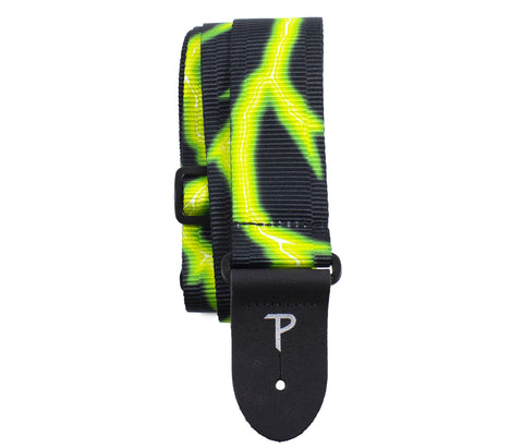 Perri's Leathers BMN-2076 2" Polyester Guitar Strap - Neon Green Reflective