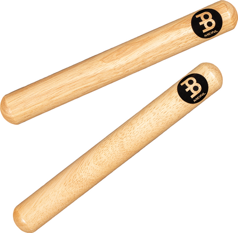 A pair of Meinl classic wood claves, made of hardwood, used as percussion instruments.