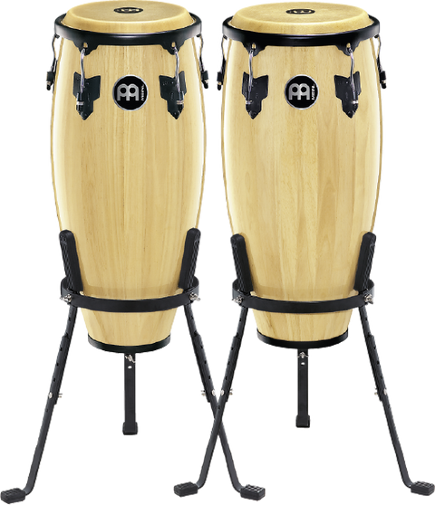 Meinl Percussion HC555NT 10" & 11" Headliner Series Conga Set, Natural, Basket stand, Hand selected buffalo heads