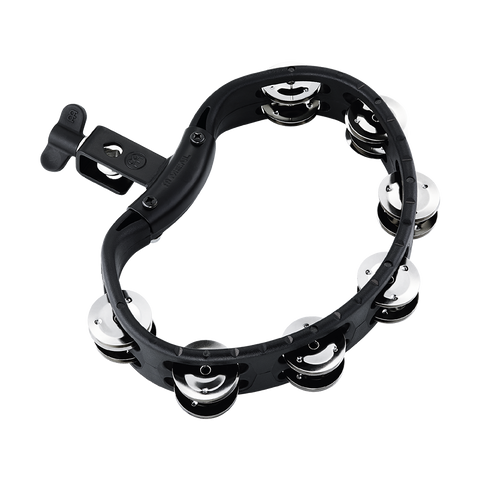 Meinl Percussion HTMT2BK Headliner Series Mountable ABS Tambourine, Dual row, Black, Stainless steel jingles