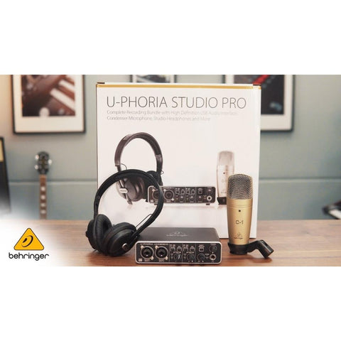 Behringer U-Phoria Studio Pro Recording/Podcasting Bundle with UMC-202HD, C-1 Mic and HPS-5000