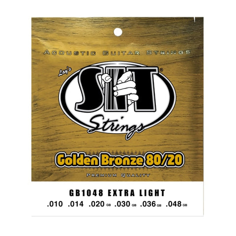 SIT GB1048 EXTRA LIGHT GOLDEN BRONZE 80/20 ACOUSTIC GUITAR SET STRINGS 10-48