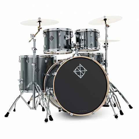 Dixon Spark SP522A GM Drum Set Complete Standard 5 Piece Drum Kit Poplar Shell 22" Kick - Gun Metal