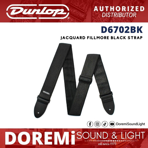 Jim Dunlop D67-02BK Jacquard Guitar Strap, Fillmore Double Black