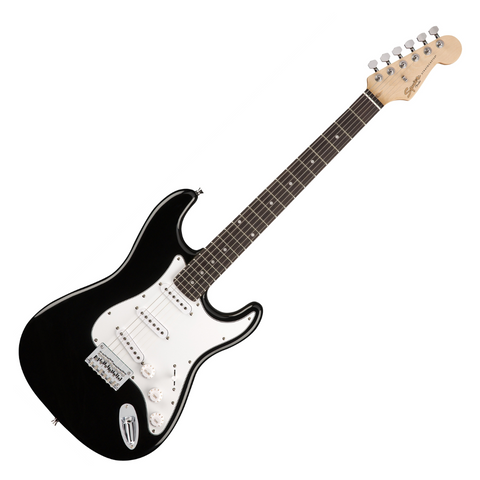 Squier MM Stratocaster Hardtail Electric Guitar, Laurel FB, Black #0370910506