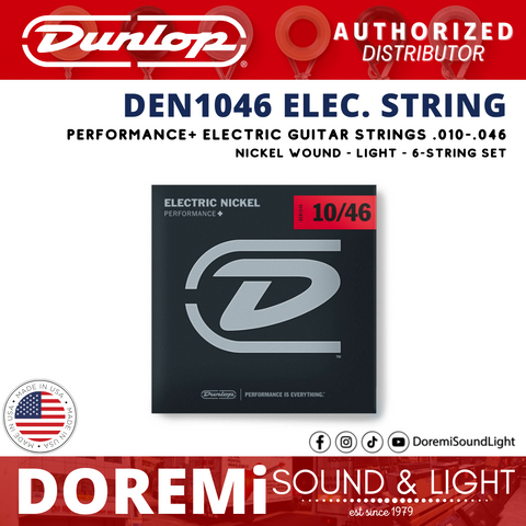 Jim Dunlop DEN1046 Nickel Wound Medium Electric Guitar String Set, .010-.046 Gauge