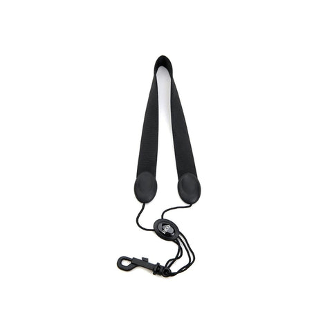 Rico by D'Addario SJA13 Fabric Saxophone Strap with Plastic Snap Hook, Black